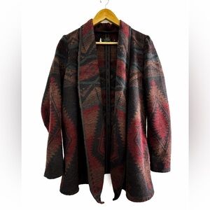 Boho Southwestern open Front Cardigan Jacket ONLY S